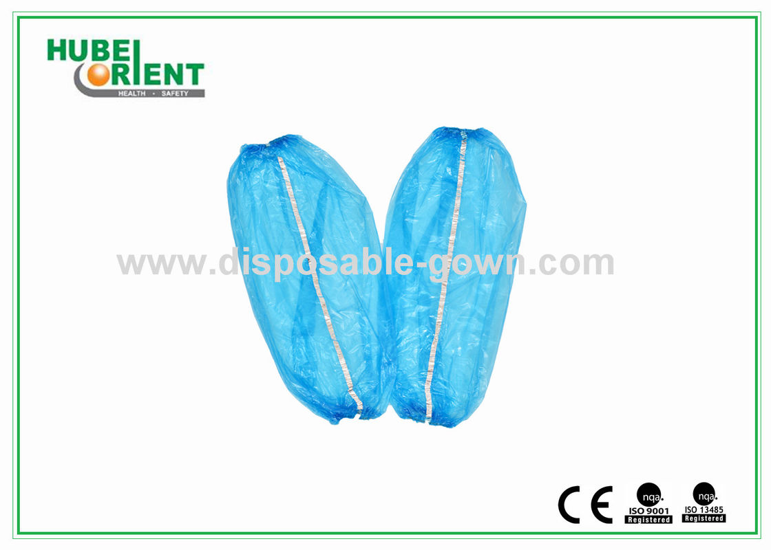PE / Plastic Detectable Disposable Arm Sleeves With Metal Ribbon