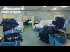 Workwear Non-Woven Type 5 Disposable Coverall With Hood And Feetcover For Protect Body