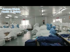 Type5/6 Blue Striped SMS/MP Disposable Coverall Anti Bacterial With Hood