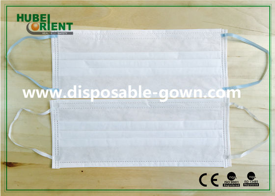 White TET PE odorless Disposable Face Mask , PU Band Ear Loop