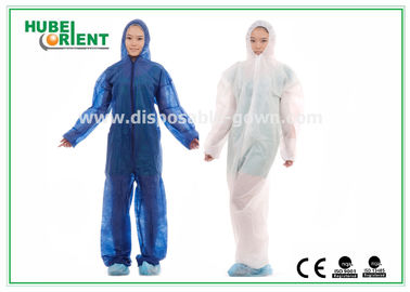 Anti-Dust Anti-Bacterial Hooded Disposable Protective Coverall With Elastic Wrist/Ankle/Waist And Feet Cover