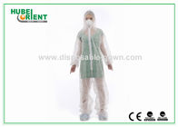Acid Resistant White Disposable Coveralls Work Protective Clothing With Hood For Prevent Pollution