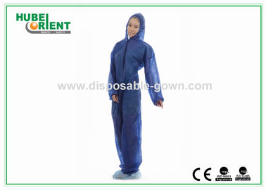 Type 5 / 6 Hooded MP / SMS Disposable Coverall For Laboratory / Workshop