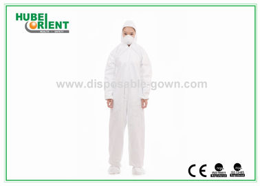 White Protective Disposable Coveralls With Both Hood And Feetcover For Protect Body From Pollution