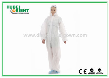 Hooded Disposable SMS PP PE Nonwoven Coverall For Decorating