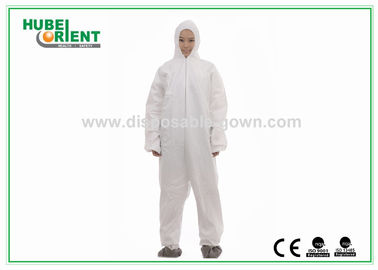 Splash Resistant SMS Disposable Coveralls With Hood And Feetcover