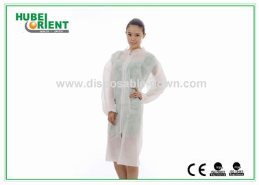 Non Sterile  22gsm MP Disposable Lab Coats With Zip Closure