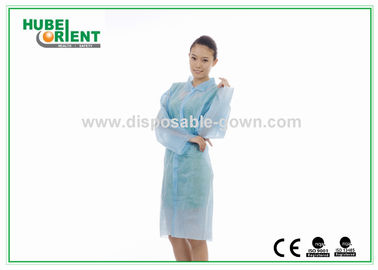 55gsm Single Use Tyvek Protective Lab Coat With Velcros Closure