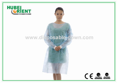 Light Blue Breathable Disposable Use Protctive Isolation Gowns With Knitted Wrist