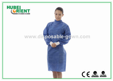 Hospital Use Waterproof SMS Isolation Gown With Knitted Wrist