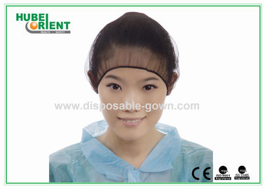 Black / White Medical Disposable Head Cap / Disposable Hair Nets/Nylon Material cap