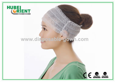 Comfortable Elastic Female Disposable use Headbands White Non-woven material