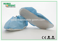 PP Coated CPE Disposable Shoe Cover White / Blue Anti-Slip Shoe Cover