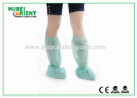 Polypropylene Disposable Booties For Covering Shoes Green Dustproof for clean