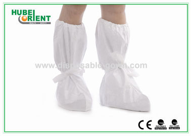 Durable White Disposable Tyvek Boot Cover , Shoe Protector Booties