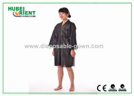 Black Breathable Disposable Kimono Robe for Spa Center / Sauna