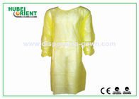 Non-Toxic Yellow Or Other Color PP+PE Disposable Isolation Gowns With Elastic Wrist For Hospital/Factory