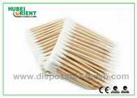 Single / Double Head Hospital Disposable Products Surgical Wooden Cotton Swabs 3"