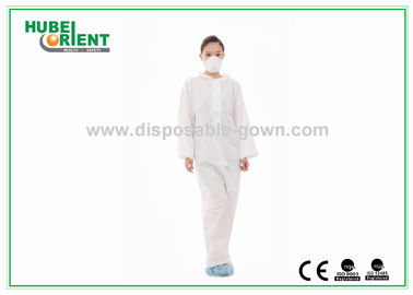 Long Sleeve Disposable Coveralls For Factory/Disposable PP/MP/SMS Coverall Without Hood And Feetcover