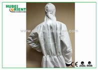 Type 5/6 Disposable Coveralls With Hood Splash Proof SMS Chemical Coveralls