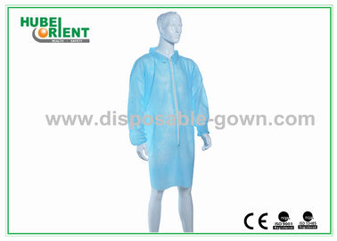 Non Sterile  22gsm MP Disposable Lab Coats With Zip Closure