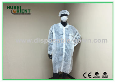 Approved CE MDR Disposable SMS/Tyvek/MP/PP Lab Coat With Velcros Closure Laboratory Use Anti-bacterial Lab Coat