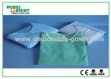 Light Blue Breathable Disposable Use Protctive Isolation Gowns With Knitted Wrist