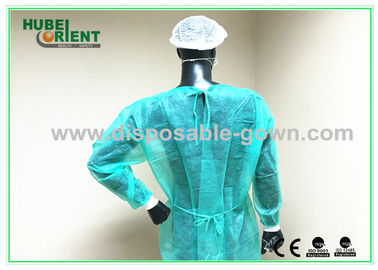 Anti Static Blue / Green Disposable Isolation Gowns With knitted wrist For Food Workshop/Laboratory