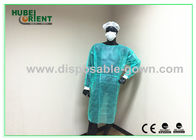 Anti Static Blue / Green Disposable Isolation Gowns With knitted wrist For Food Workshop/Laboratory