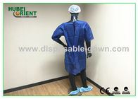 PP SMS Material Surgical Gown With Ultrasonic Heat Seal White / Blue Color without sleeves