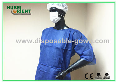 Dark Blue Disposable Medical Use Patient Gown / Disposable Isolation Gown For Hospital