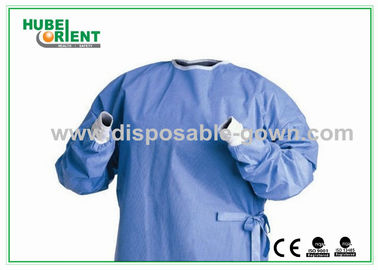 Hospital Level3 Disposable SMS Surgical Gown Dark Blue With Knitted Wrist