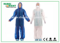 Waterproof Disposable Coveralls With Hood/Nonwoven Breathable Stripping For Food Factory