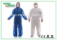 Approved ISO/CE Hooded Disposable Protective Coverall With Elastic Wrist / Ankle / Waist