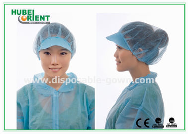 Round Disposable Head Cap , Single Use Bouffant Scrub Caps With Peak