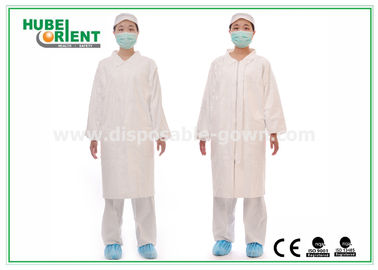 Tyvek Disposable White Lab Coats/Medical Protective Clothing with Korean Collar And snaps