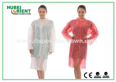 PP/SMS Disposable Lab Coat/Light Weight Disposable Medical Clothing with zip closure