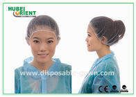 Black Round Nylon Disposable Head Cap / hospital hair nets with Elastic and Snood