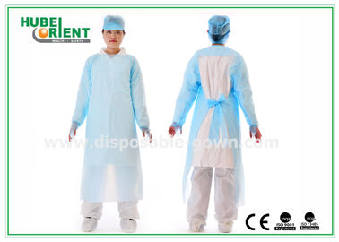 Apron Style Neck Disposable Medical CPE Gown With Thumb Cuffs