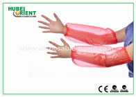 Red Free Size Disposable Use PE Plastic Arm Sleeves For Anti-Oil And Waterproof