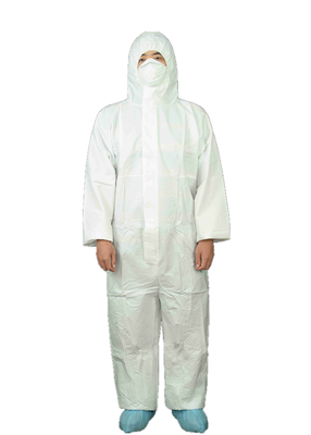 Breathable Type5/6 Disposable Microporous Chemical Protective Coverall For Paint Spary