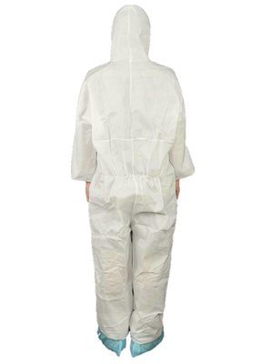 CE Type 5/6 SMMS Nonwoven Disposable Chemical Protective Coverall Anti Static