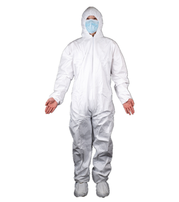 Hospital Medical Microporous Film Coverall Waterproof Disposable With Elastic Wrist And Elasticated Facial Opening