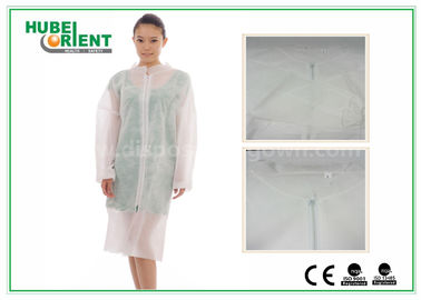 Unisex MP / SMS / PP / Tyvek Single Use Lab Coat With Zipper Closure