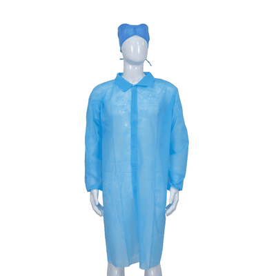 PP / SMS / MP / Tyvek Anti Dust Disposable Lab Coat Snaps / Velcros / Zip Closure