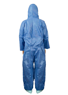 Type 5/6 Dark Blue SMS Protective Coverall With Hood