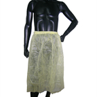 Woman Beauty Salon / Hotel Breathable Nonwoven Disposable Skirt With Elastic Rubber