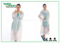 Waterproof PE Disposable Protective Gowns , Transparent Disposable Poncho Raincoat