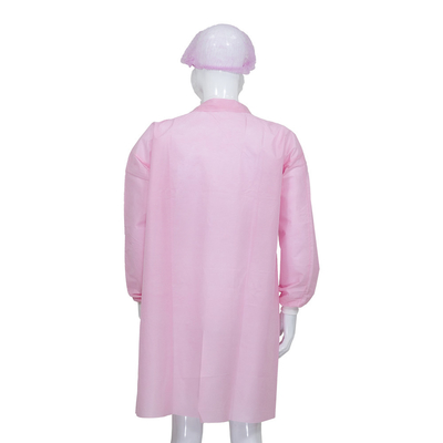 Adult Size Disposable Non Woven/SMS/Tyvek Lab Coats With Snaps Closure