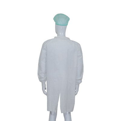 Non Woven Fabric / SMS / Tyvek Disposable Lab Coats For Industrial